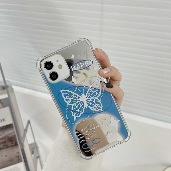 White Butterfly Mirror iPhone Case
