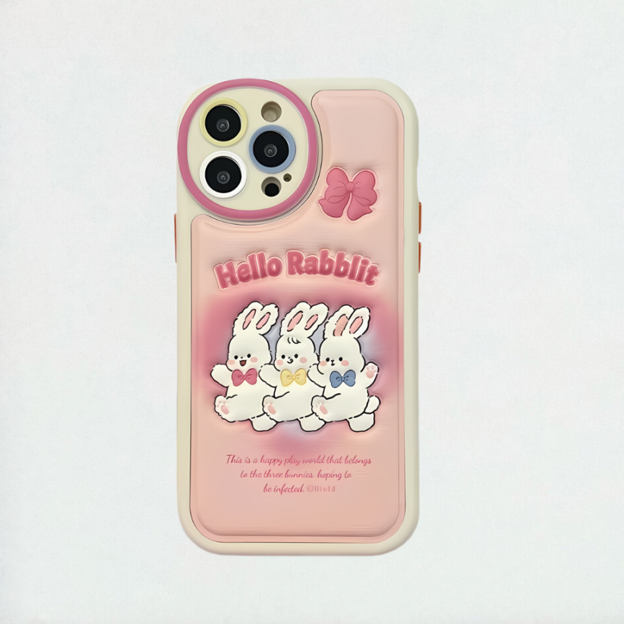 Cartoon White Rabbit iPhone 15 Pro Max Case