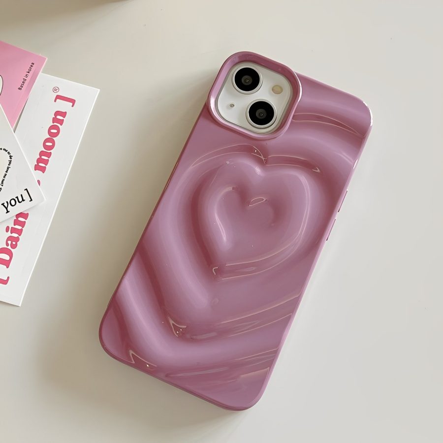 Glossy Purple Heart iPhone Case