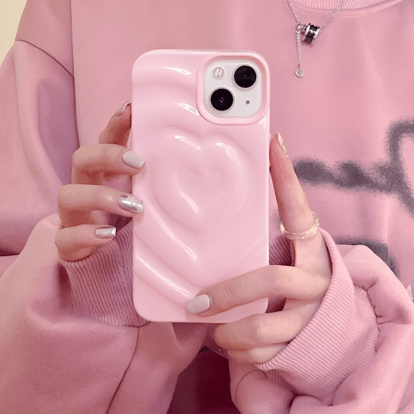 Glossy Pink Heart iPhone Case