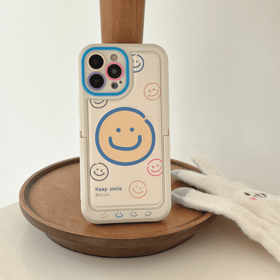 Smiley face iPhone 15 Pro Max Case With Stand Holder