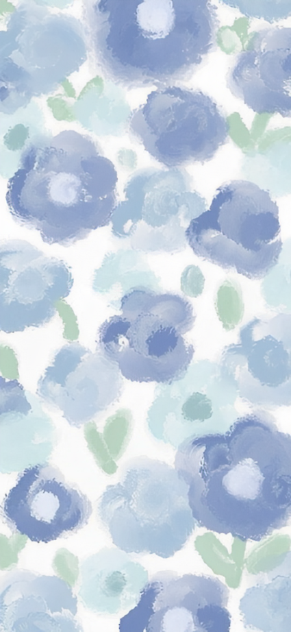 iPhone Wallpaper - Watercolor Blue Flowers