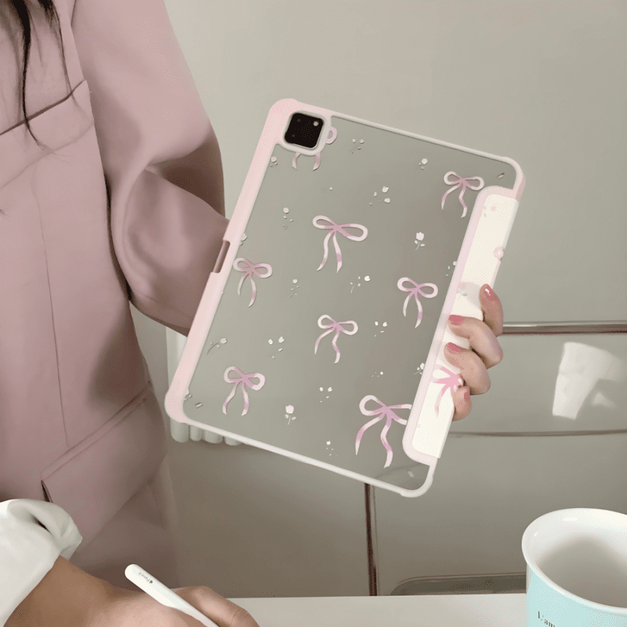 Pink Bow Tie iPad Case - Back Side
