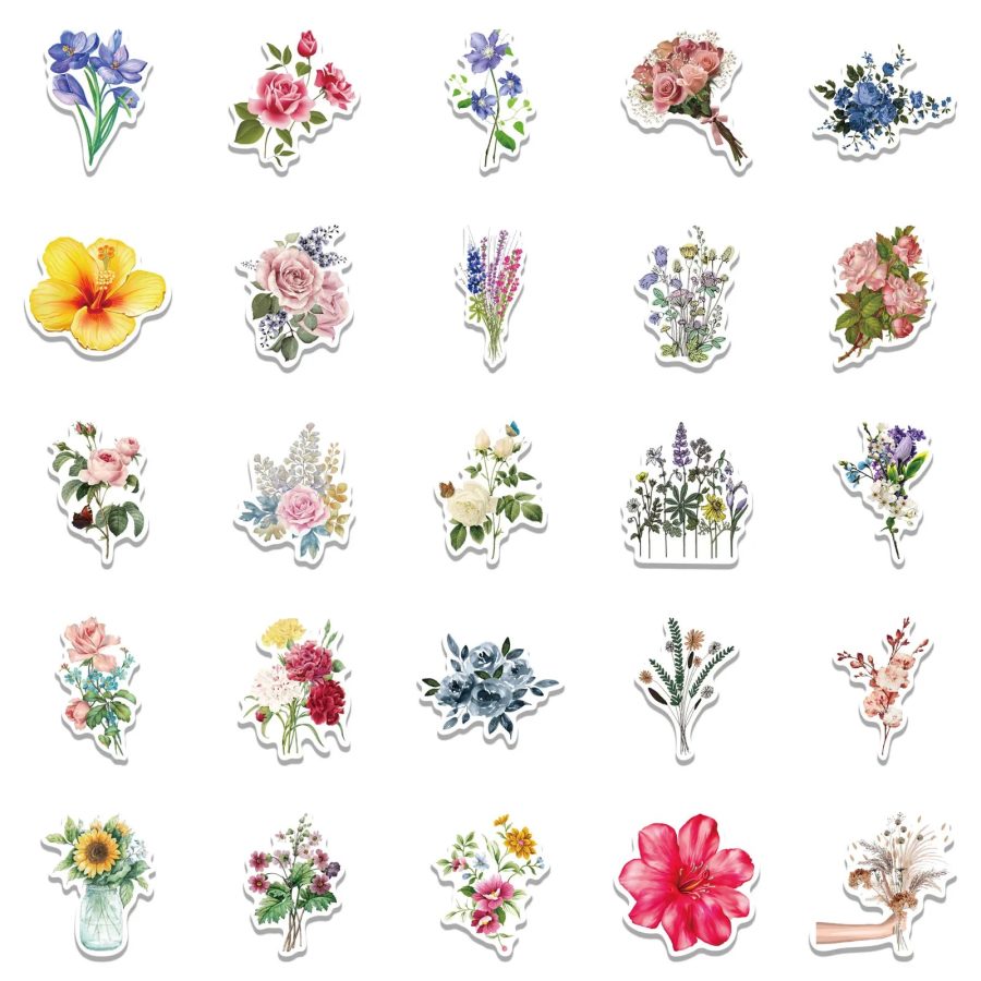Colorful Flowers Vinyl Stickers