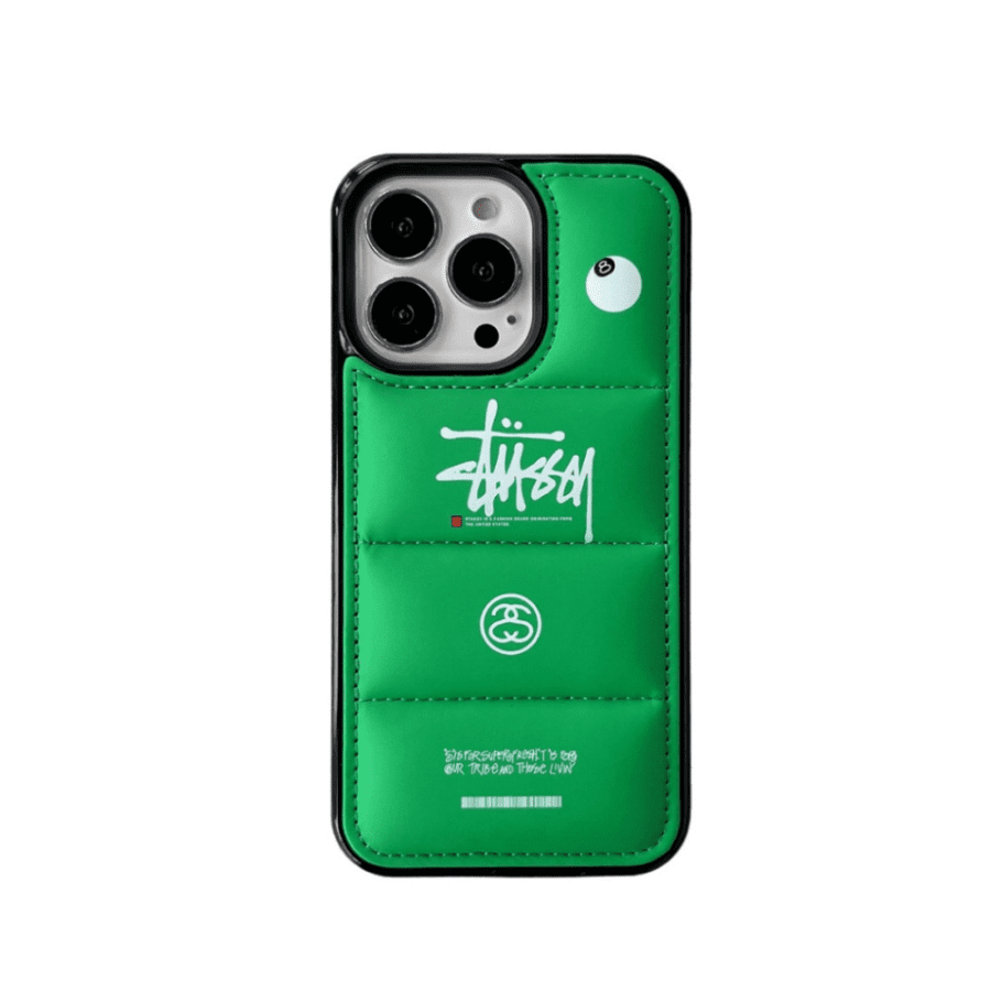 Stüssy Puffer iPhone Case - Green Color