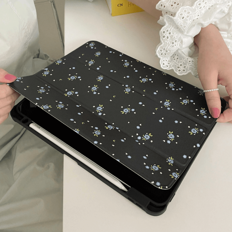 iPad 9th generation case - purple floral design