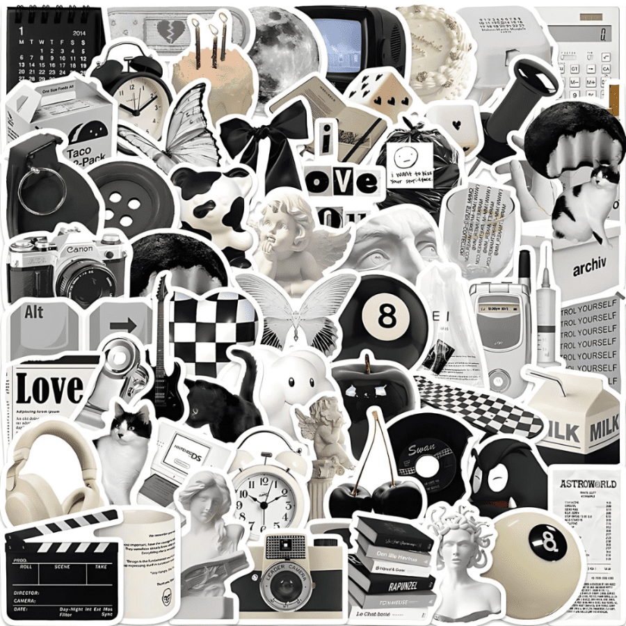 Black and White Vinyl Stickers