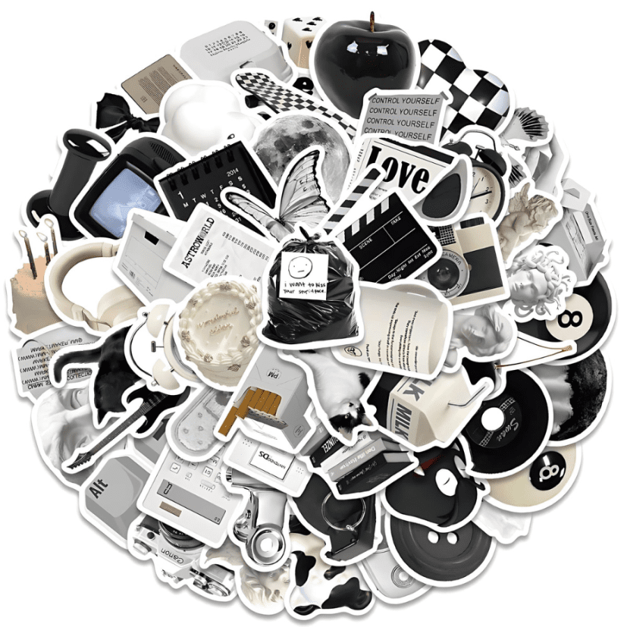 Black and White Aesthetic Stickers