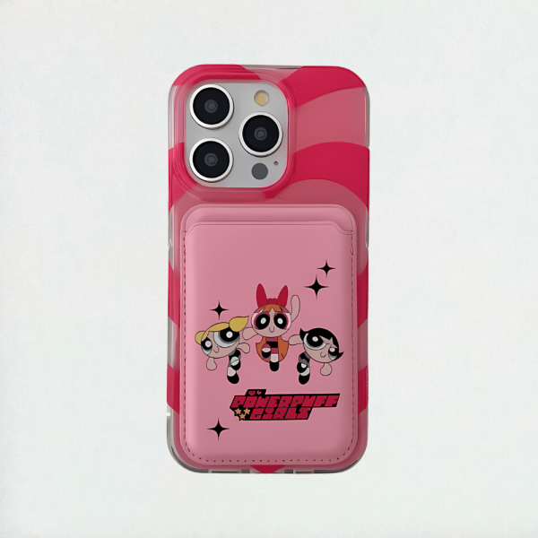 Pink iPhone 15 Pro Max Case + Powerpuff Girls Wallet