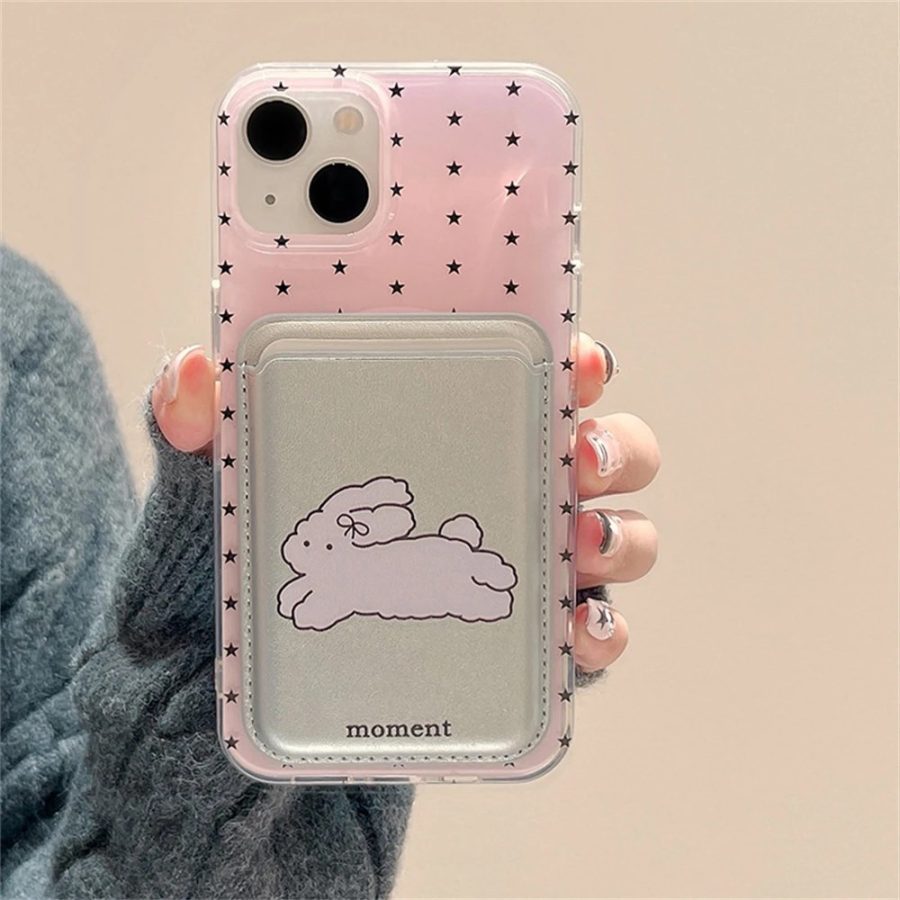 Starry Pink iPhone 14 Case + Bunny Wallet