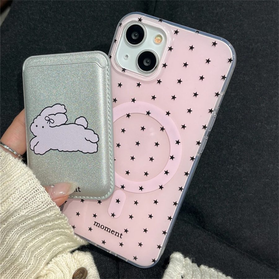 Starry Pink iPhone 13 Case + Bunny Wallet