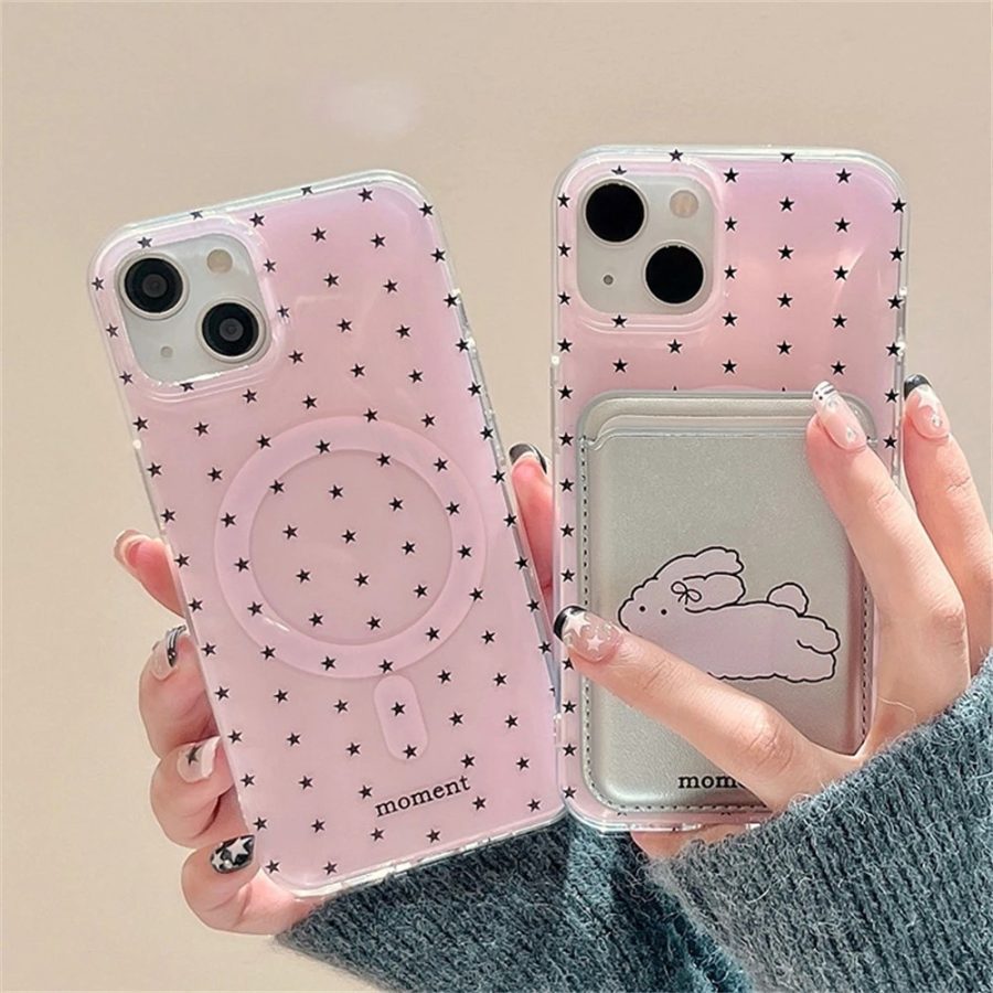 Starry Pink iPhone Case + Bunny Wallet
