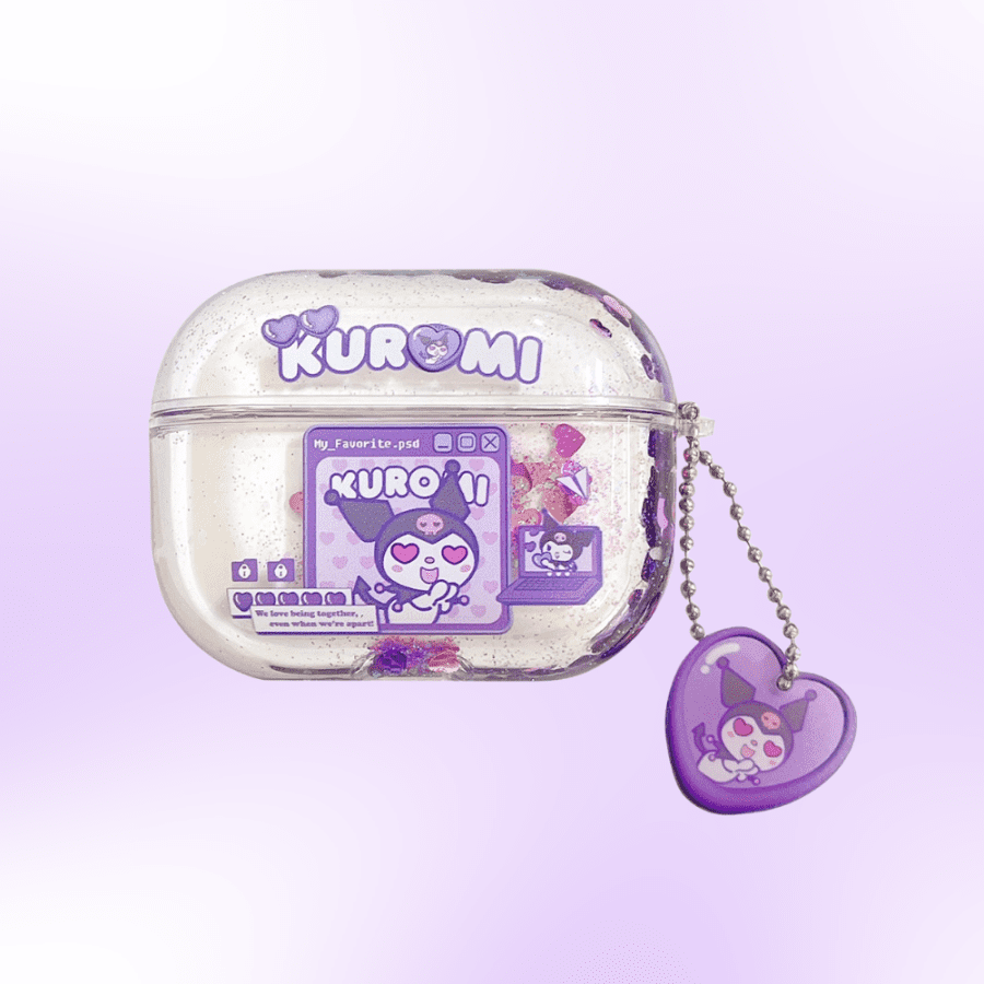 Purple Kuromi Glitter AirPods Pro Case