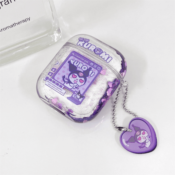 Purple Kuromi Glitter AirPods 1 and 2 Case