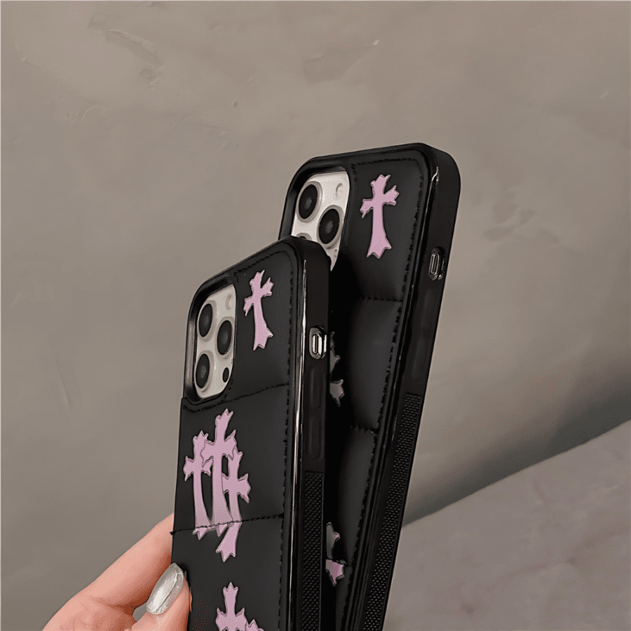 Pink Cross Puffer Phone Cases iPhone 11 Pro Max