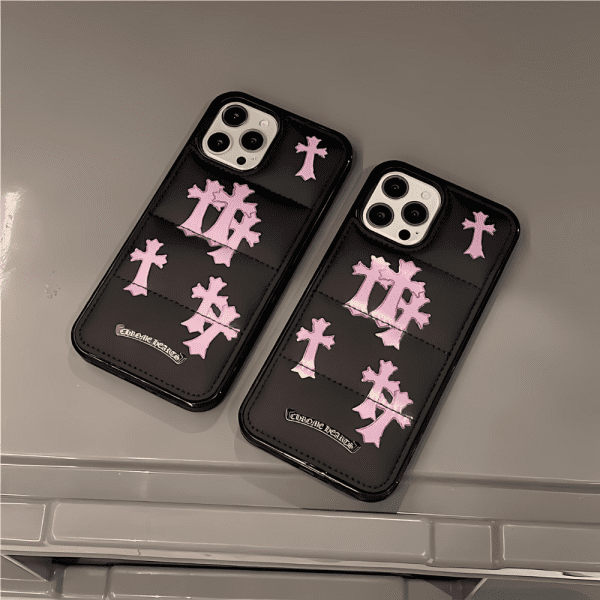 Pink Cross Puffer iPhone Case - ZiCASE