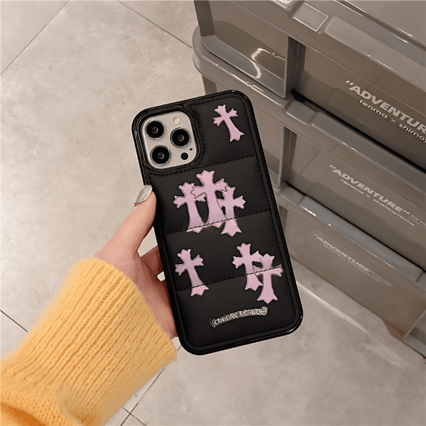 Pink Cross Puffer iPhone Case - ZiCASE