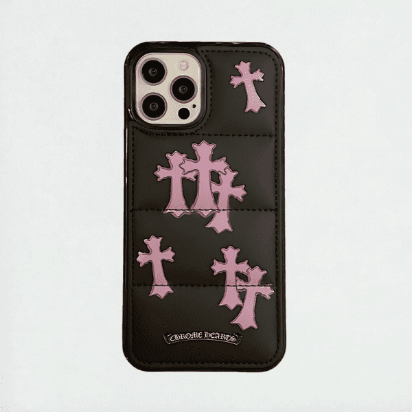 Pink Cross Puffer iPhone 14 Pro Max Case