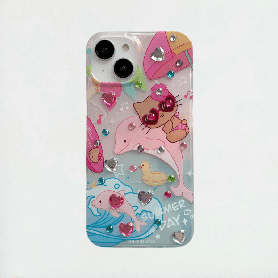 Hello Kitty & Pink Dolphin iPhone 15 Case