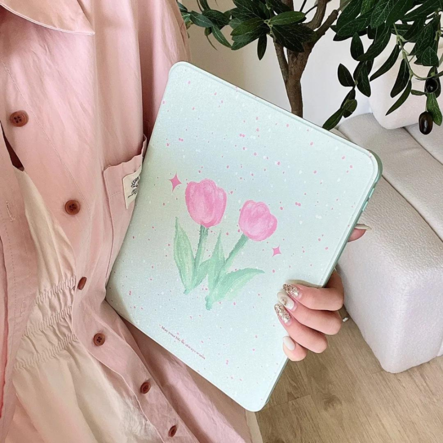 Pink Tulip Flower iPad 9th Generation Case