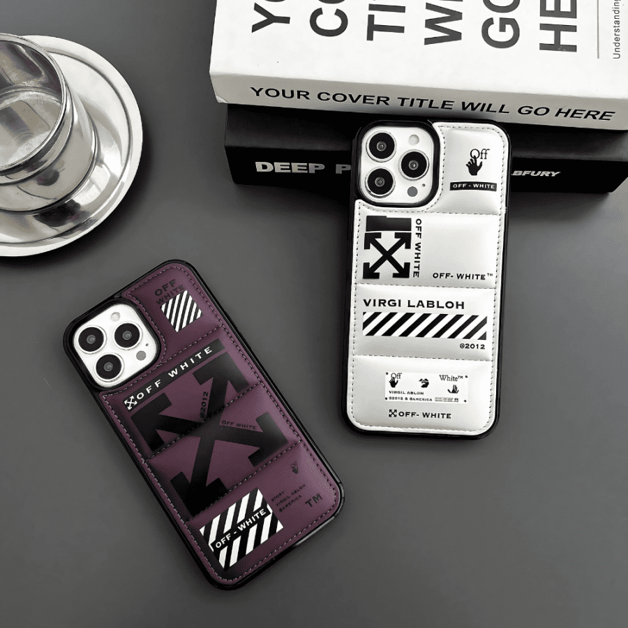 Fashion Off-White Puffer Phone Case - iPhone 15 Pro Max