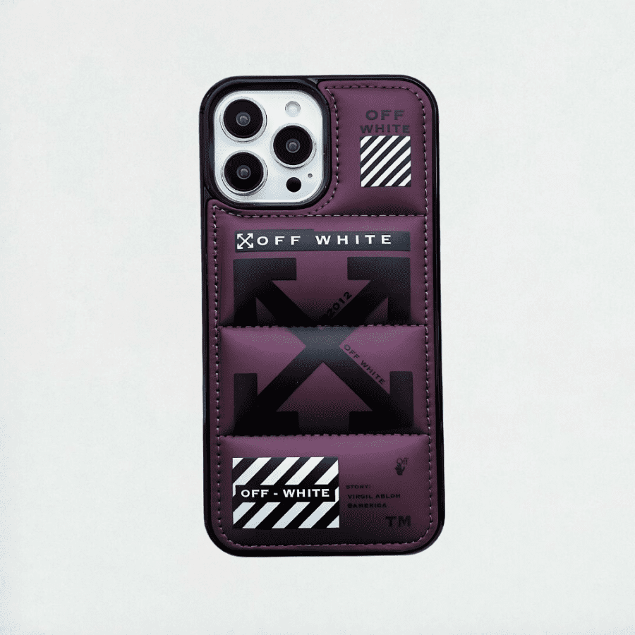 Fashion Off-White Puffer iPhone Case - Purple