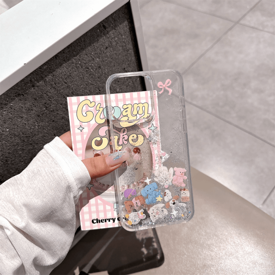 Kawaii Glitter Animal iPhone 14 Pro Max Case