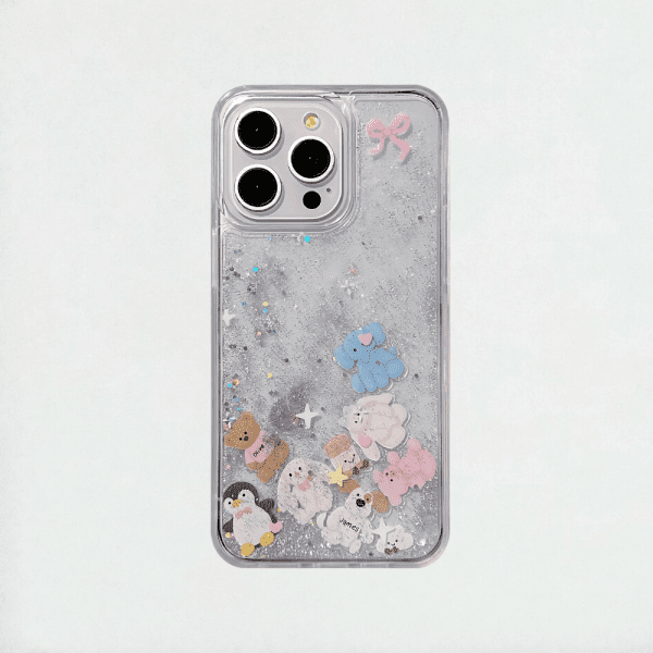 Kawaii Glitter Animal Phone Case iPhone 15 Pro Max