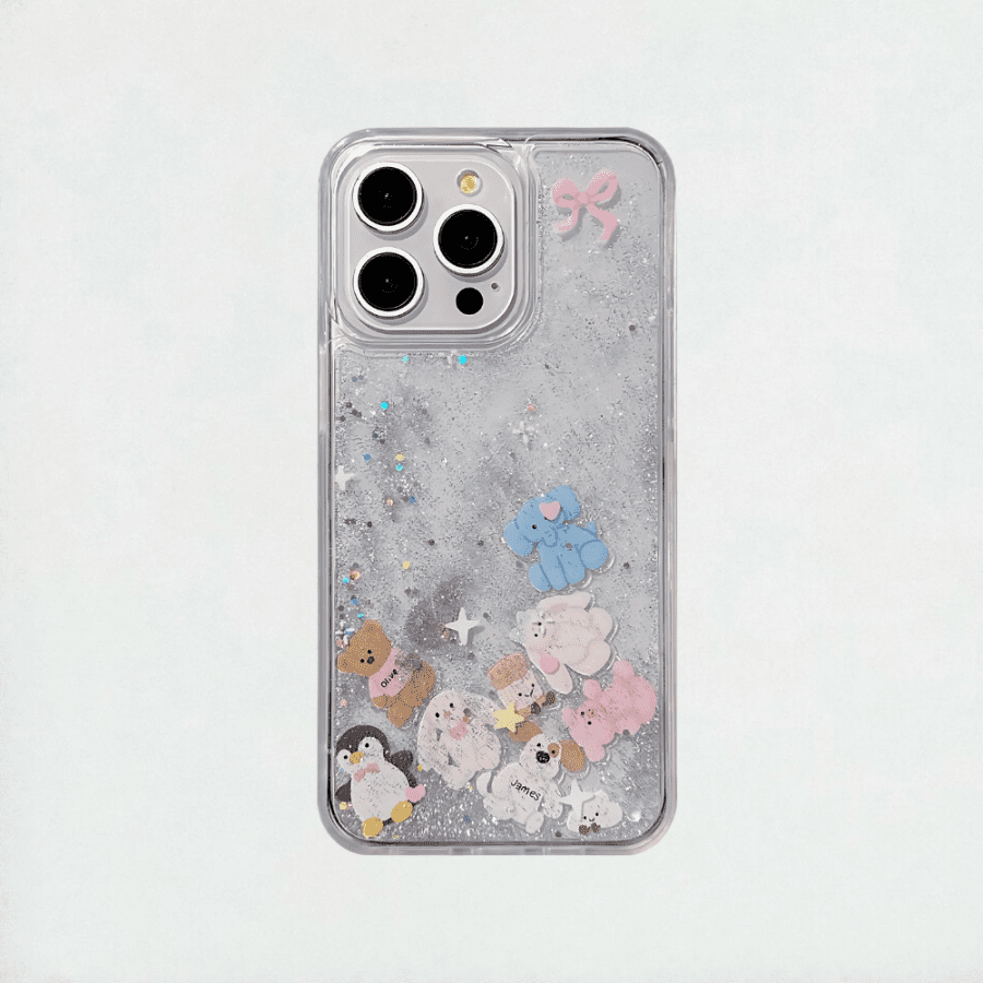 Kawaii Glitter Animal Phone Case iPhone 15 Pro Max