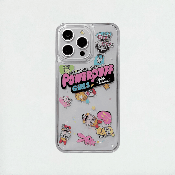 Cute Powerpuff Girls Glitter Phone Case iPhone 13 Pro Max