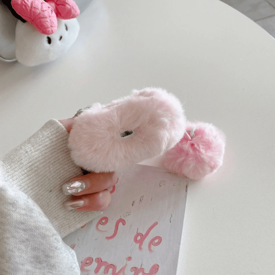 Plush AirPods Case - Pink