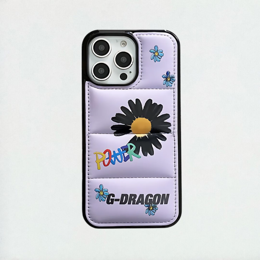 Korean G-Dragon Puffer iPhone Case - Purple