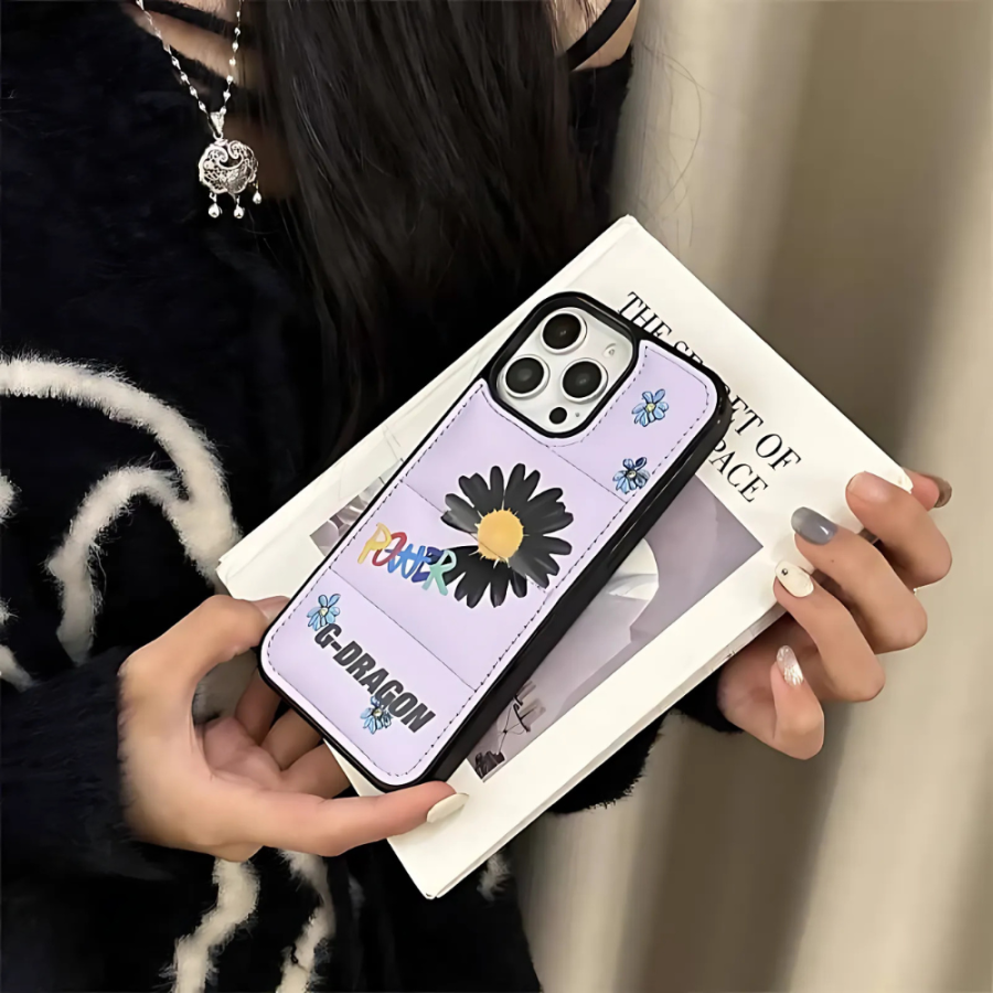 Korean Puffer iPhone Case - Purple Color