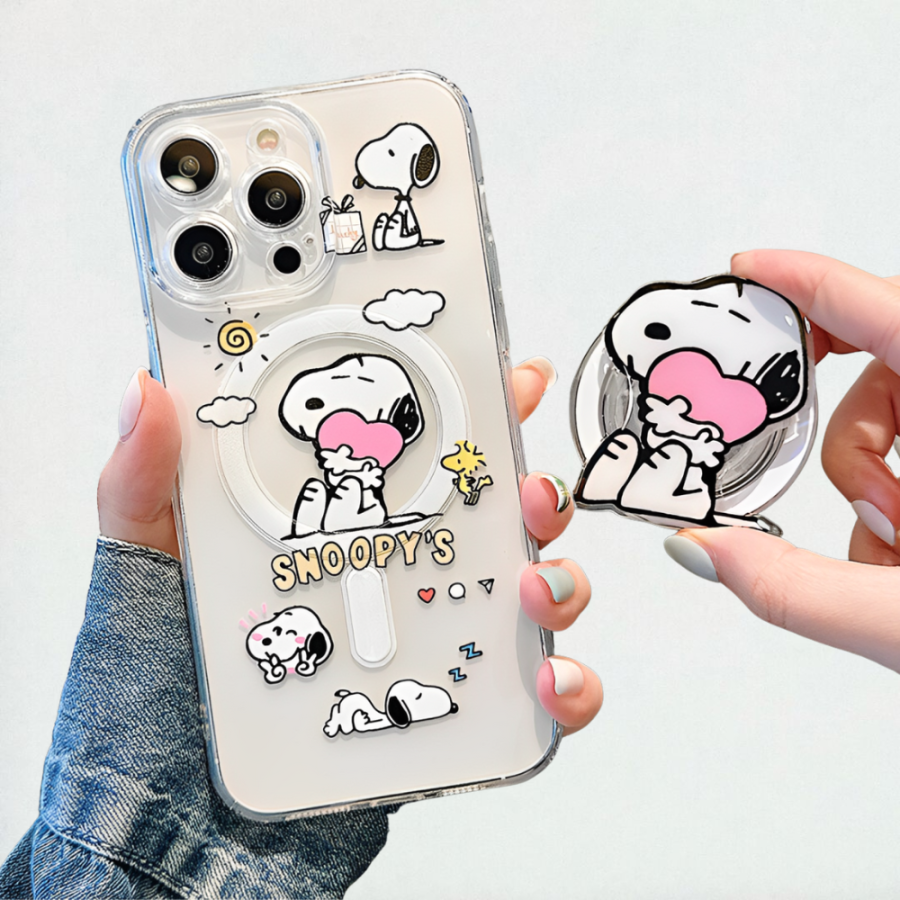 Snoopy iPhone Case With Phone Holder