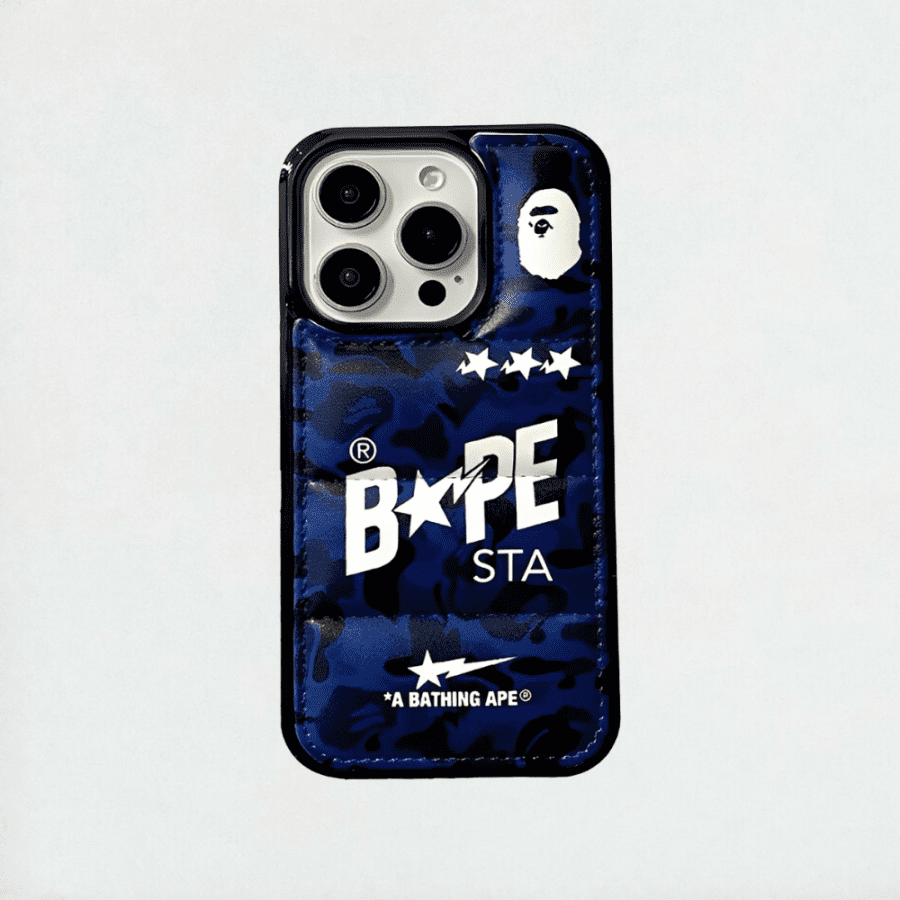 Bape Camo Puffer iPhone 13 Pro Max Case - Dark Blue