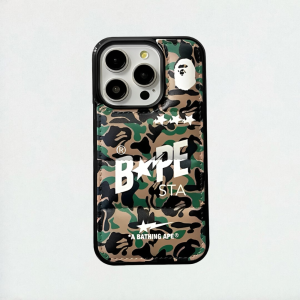 Bape Camo Pufer iPhone Case - Military