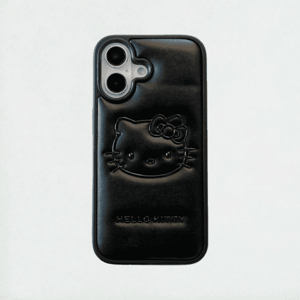 Hello Kitty Puffer iPhone Case - Black Color