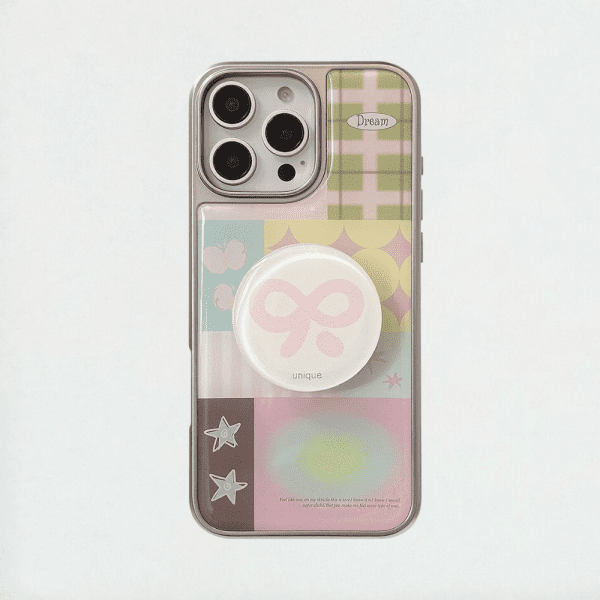 Glossy Aesthetic Patchwork iPhone Case