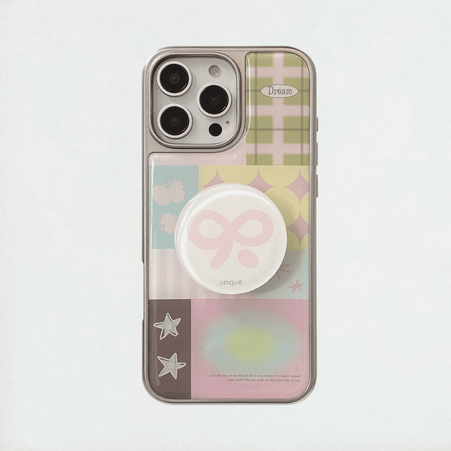 Glossy Aesthetic Patchwork iPhone Case