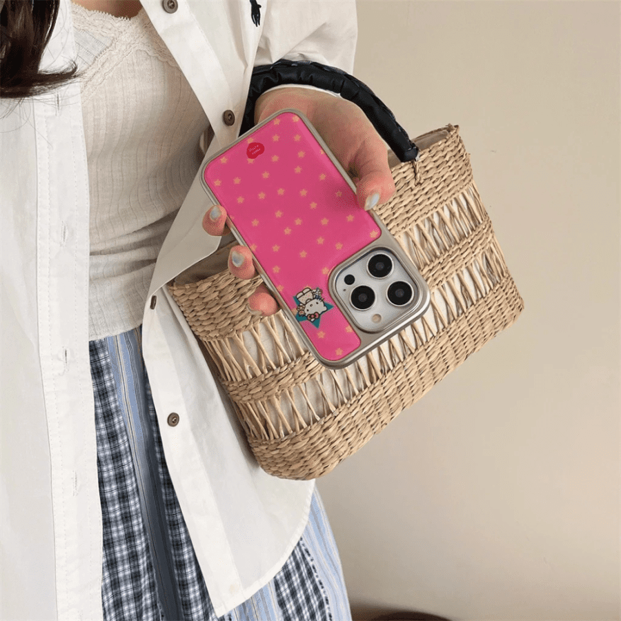 Pink Hello Kitty Stars iPhone 16 Pro Max Case