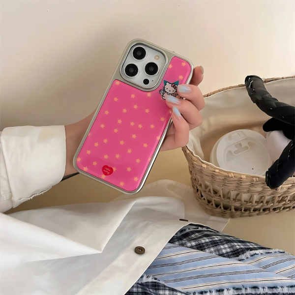 Pink Hello Kitty Stars Phone Case - iPhone 15 Pro Max