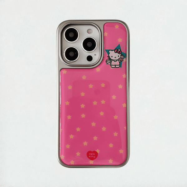 Pink Hello Kitty Stars Phone Case - iPhone 16 Pro Max