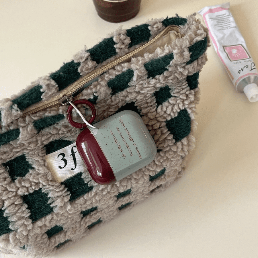 sage green quote airpods 1 and 2 case