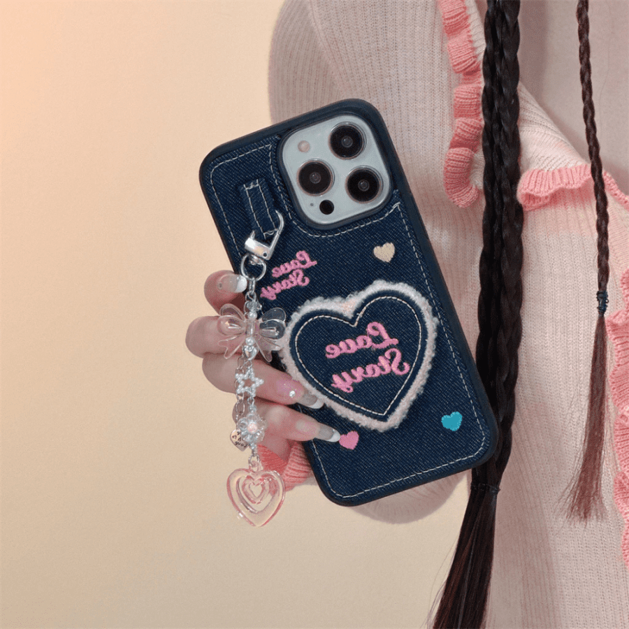 Denim Heart Phone Case - iPhone 13 Pro Max