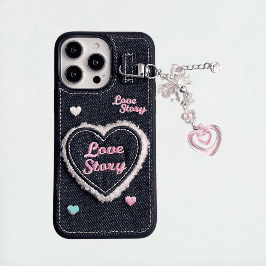 Denim Heart Phone Case - iPhone 14 Pro Max