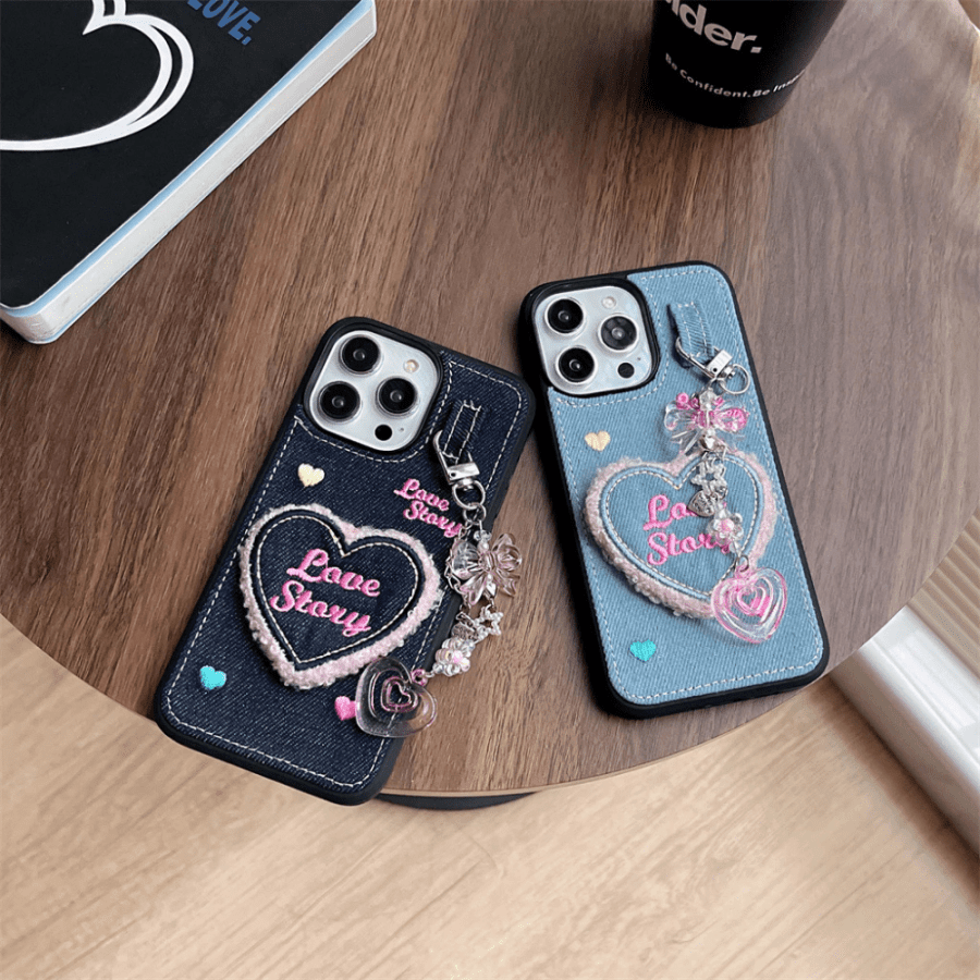 Denim Heart iPhone Case - Image 5