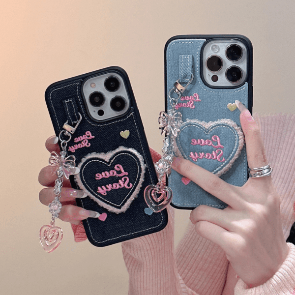 Denim Heart Phone Case - iPhone 15 Pro Max