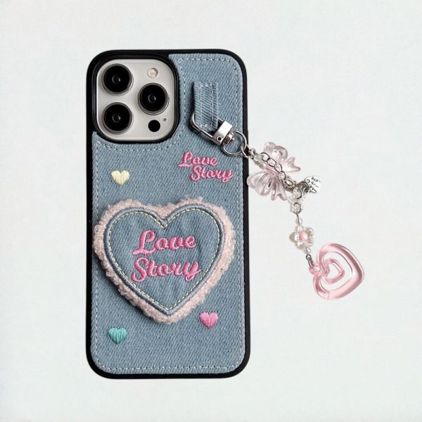 Denim Heart Phone Case - iPhone 16 Pro Max