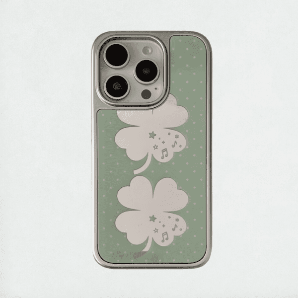 Green Clover Mirror Phone Case - iPhone 16 Pro Max