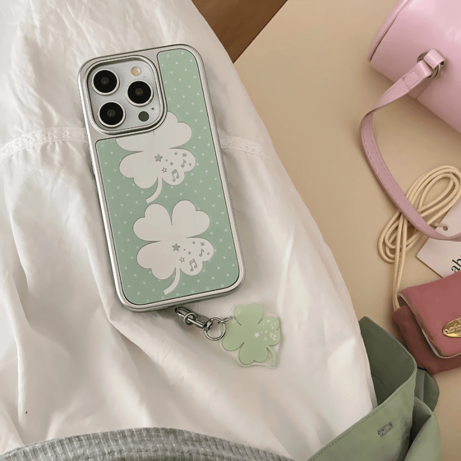 Green Clover Mirror Phone Case - iPhone 13 Pro Max